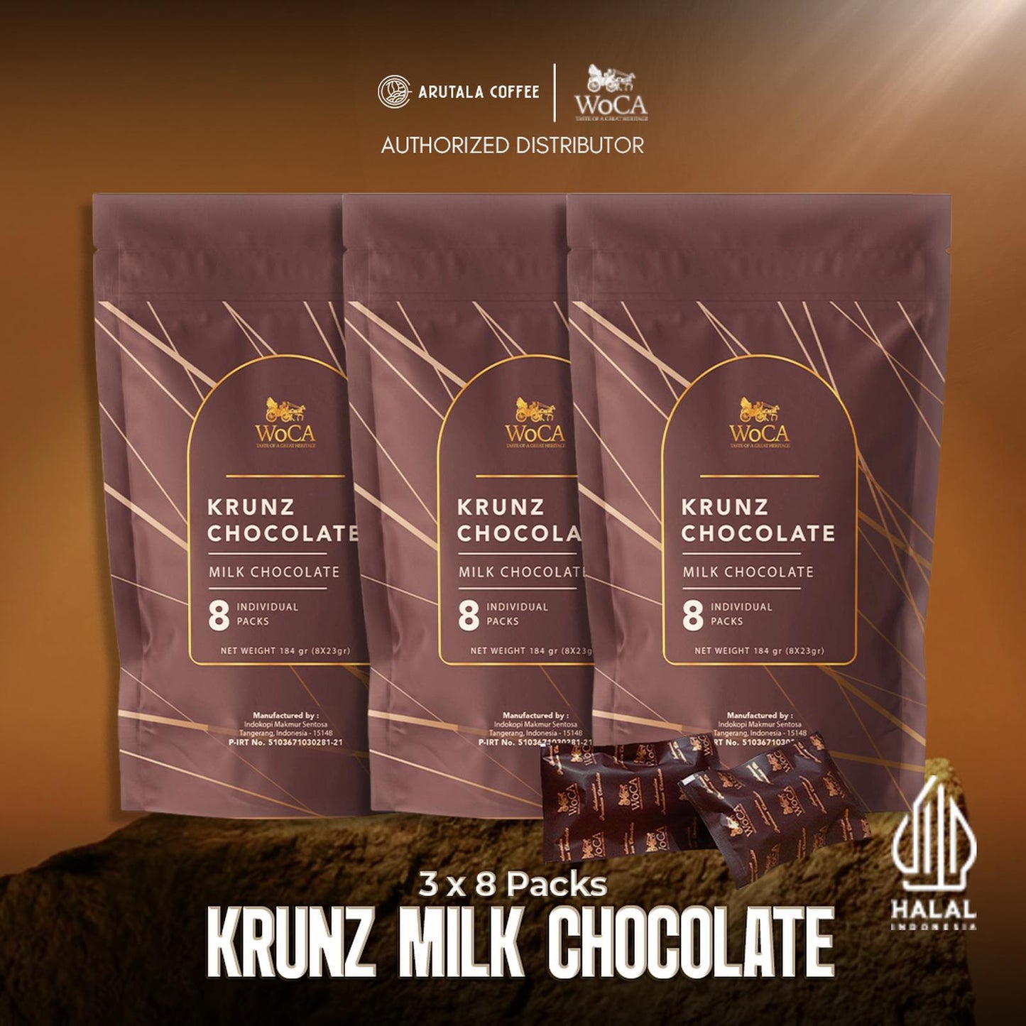 WoCA Krunz Dark & Milk Chocolate 3 x 8 individual packs