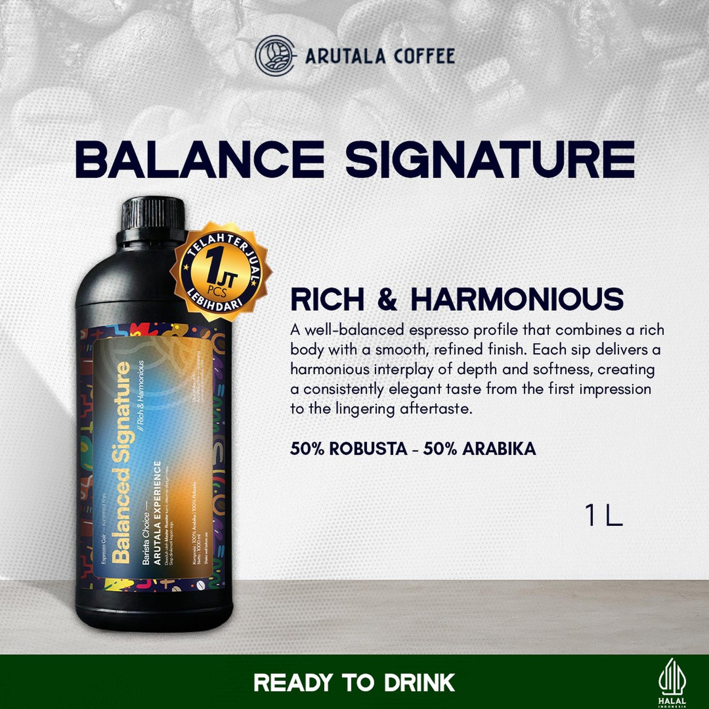 Arutala Espresso Cair 1000ml Siap Minum Barista Choice