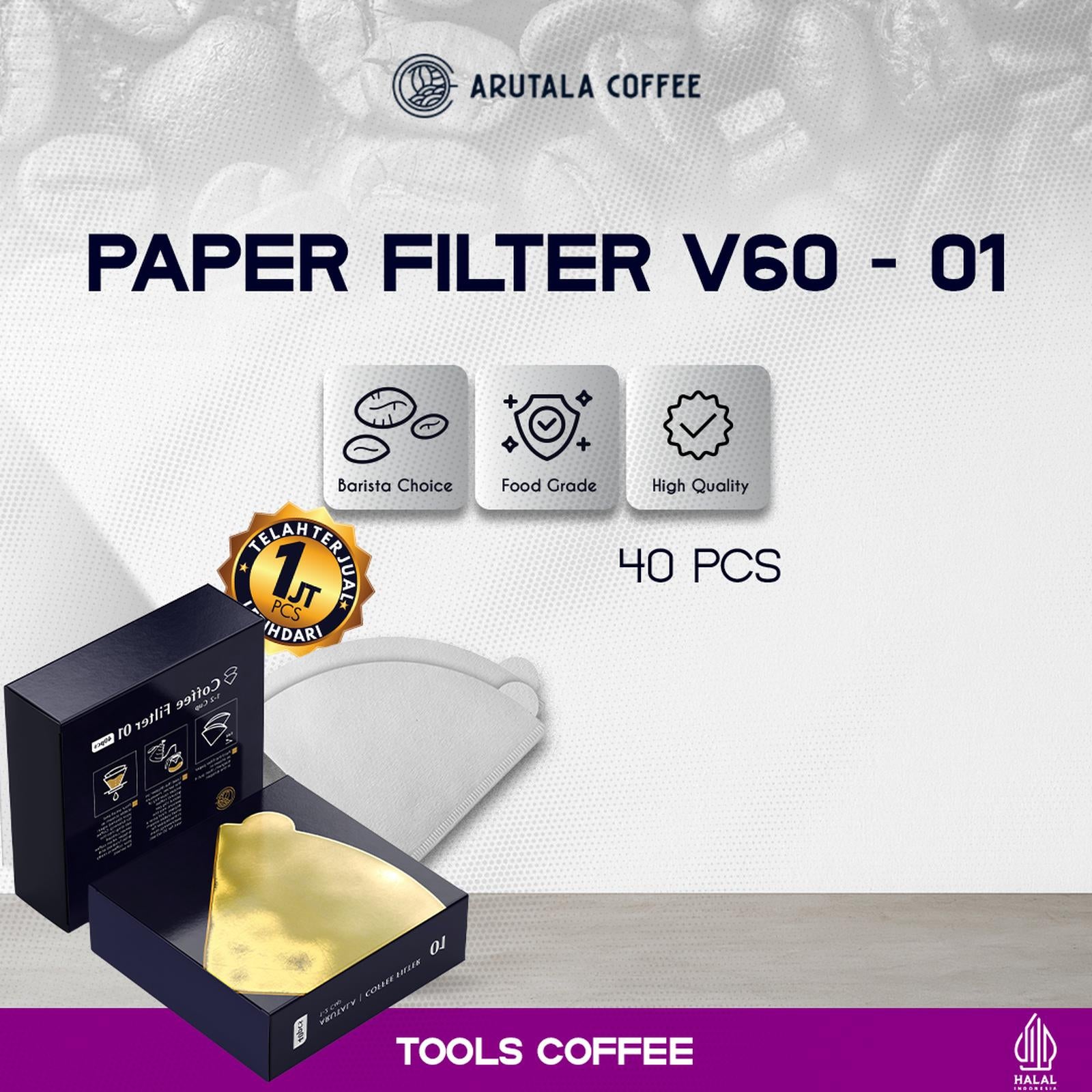 Arutala - Coffee Filter V60-01 isi 40 Pcs